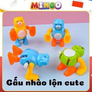 Đồ chơi vô tri gấu nhào lộn chạy bằng dây cót cute đồ chơi cho bé xả stress giảm căng thẳng -Mingo