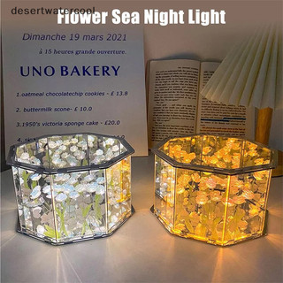 Devn DIY Tulip Gương Đèn Hình Bát Giác Hoa Hồng Đèn Ngủ Phòng Ngủ Đèn Bàn Ngủ Handmade Gương Tulip Đèn Ngủ Quà Tặng Sinh Nhật Martijn