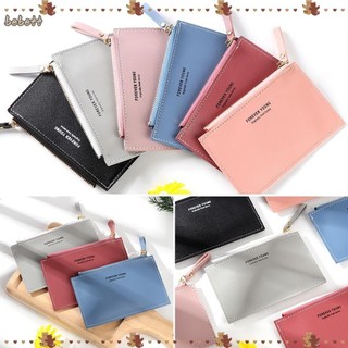 BEBETTFORM 1Pc Men's Mini Business Wallet Gift Credit Card Holder Short Purse PU Girls Ladies Name Pure Color Accessories/Multicolor