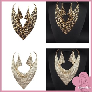 Brroa Người Phụ Nữ Hợp Kim Khăn Có Bông Tai Thoáng Mát Nhẹ Cổ Kim Sa Lấp Lánh Cho Tiệc