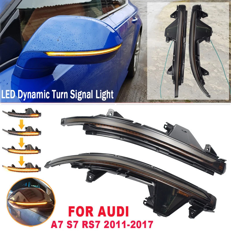 2 Chiếc LED Nước Sau Năng Động Bật Tín Hiệu Blinker Đèn Cho Xe Audi A7 S7 RS7 4G8 2010 2011 2012 201