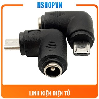 Đầu chuyển đổi DC 5.5x2.1mm sang Micro USB vuông góc