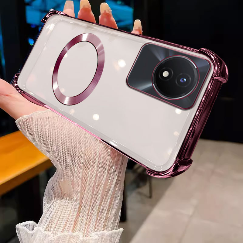 ốp lưng vivo y02 y02t y02a Ốp điện thoại vivo y02 y02t y02a ốp bảo vệ trong suốt viền vàng mềm chống