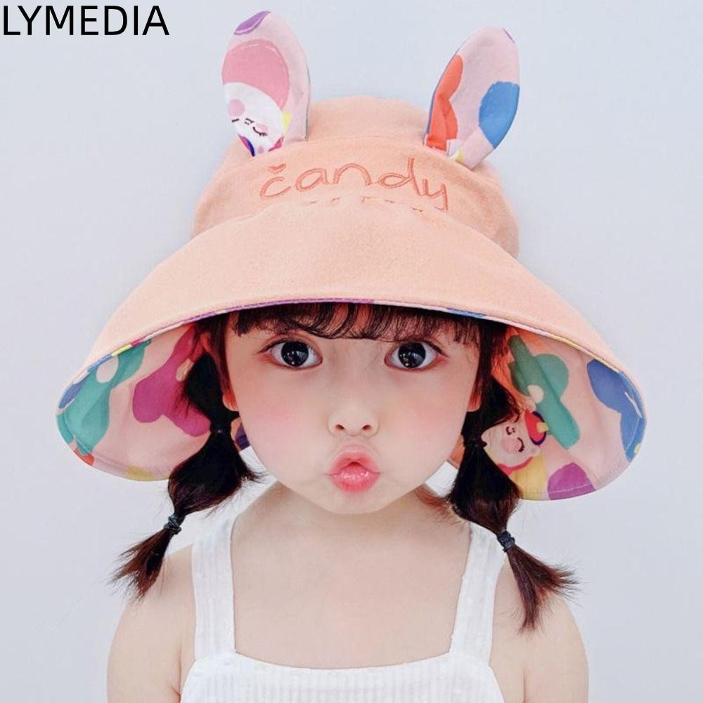 LYMEDIA chống nắng LYMEDIA Mũ chống nắng hai mặt cho bé gái mùa hè