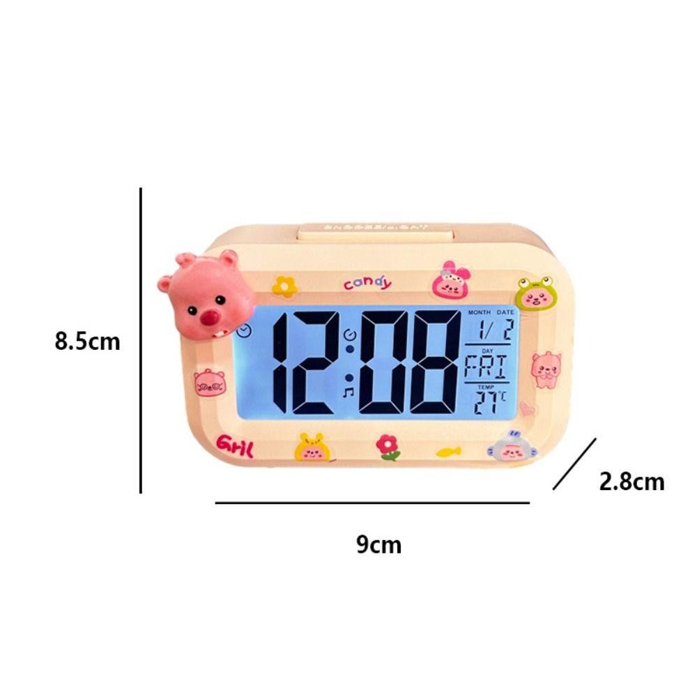 Đồng hồ báo thức DITIPOO Loopy, Đồng hồ kỹ thuật số LED đa chức năng hoạt hình, có đèn ngủ Phòng ngủ Mini Đồ trang trí đầu giường Đồng hồ để bàn