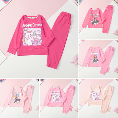 Bộ Bé Gái Cotton Thu Đông In Kurumi, Thỏ (Size 3/10T)