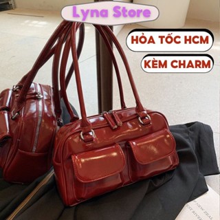Túi xách nữ đeo vai kẹp nách lớn màu đỏ Lyna Store to mẫu mới 2024 phong cách thời trang TX134