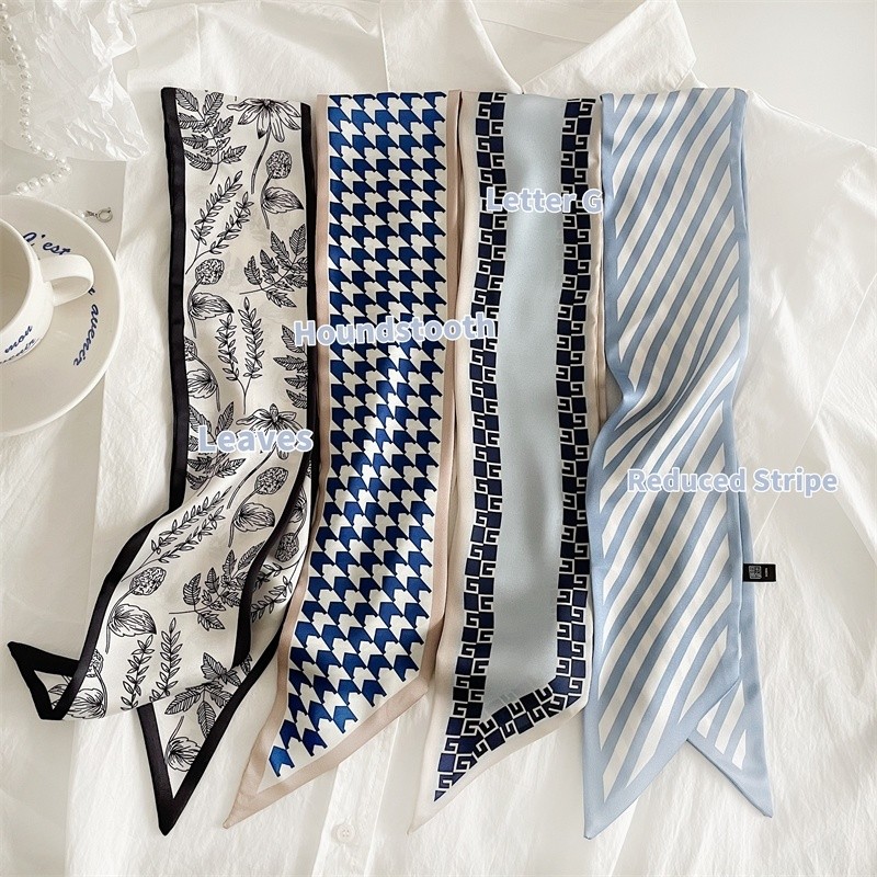 Dòng màu xanh chữa lànhBiển Muối Màu Lụa Khăn Tóc Buộc Tóc Buộc Tóc Túi Thắt Lưng Dài Nữ Ruy Băng Kh