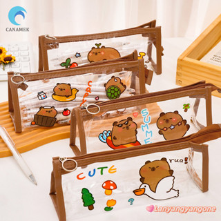 Canamek Sáng Tạo Capybara Trong Suốt Hộp Đựng Bút Hoạt Hình Dễ Thương Túi Đựng Bút Dung Tích Lớn Kawaii Túi Bảo Quản Đồ Dùng Học Tập Trẻ Em Quà Tặng Mới