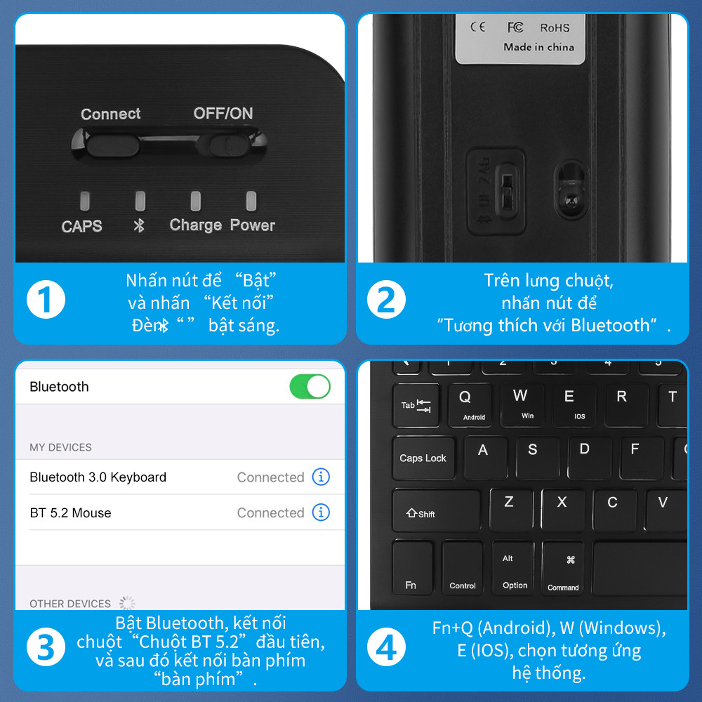 Bàn phím Bluetooth có đèn nền GOOJODOQ có đèn LED cho máy tính bảng iPad Android | BigBuy360 - bigbuy360.vn