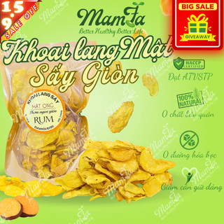 500g Khoai lang sấy mật ong chuẩn đà lạt giòn rụm loại 1 cho người ăn vặt ăn kiêng giảm cân Mamfa
