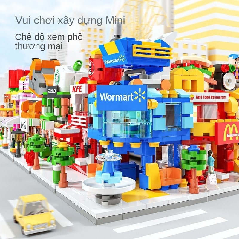 Trẻ em Giáo dục Street View Khối xây dựng Quà tặng Bé trai Bé gái Quà tặng Đồ chơi Tương thích với Lego Hạt nhỏ