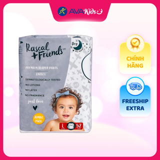 Tã quần Rascal + Friends size L 52 miếng - Dành cho trẻ nặng từ 10 - 15 kg