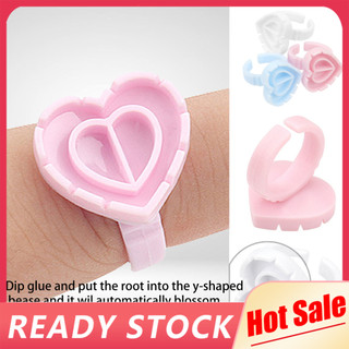 Hanboger 100 Cái / túi Mini Sắc Tố Nhẫn Dụng Cụ Lông Mi Cách Ly Hoa Ly Di Động