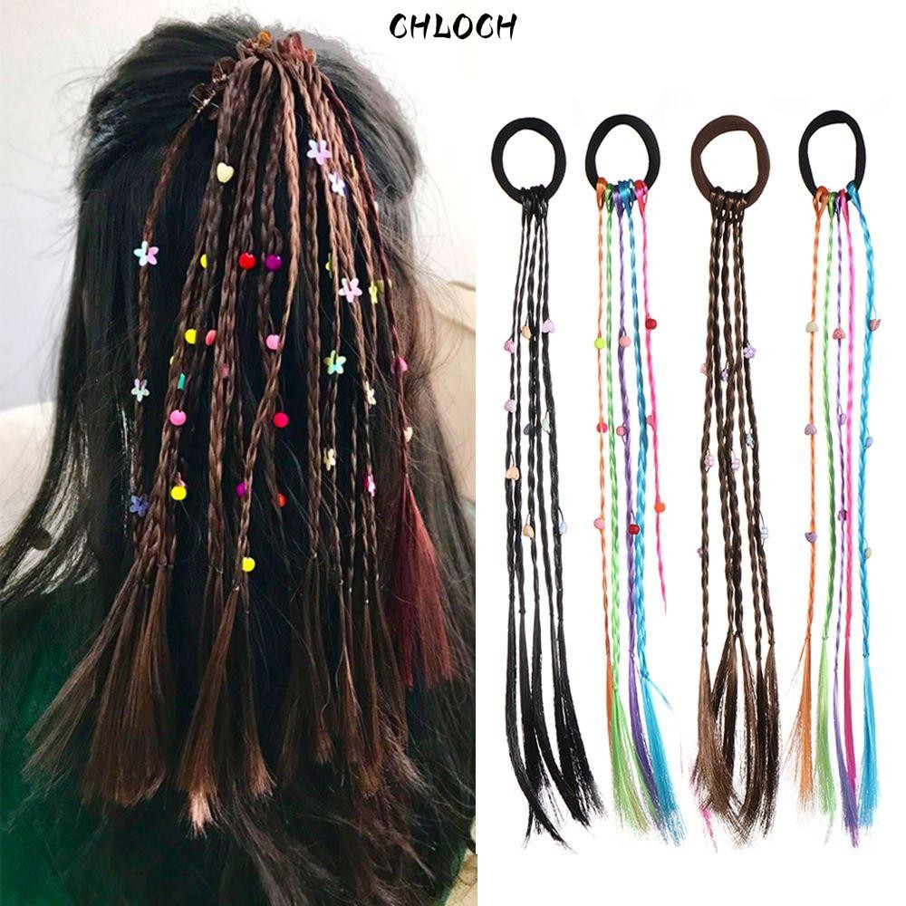CHLOCH Băng Đô Kiểu Tóc Giả Thắt Bím Cho Bé Gái