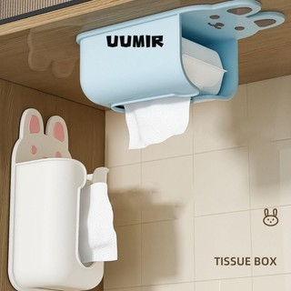  Hộp đựng khăn giấy treo tường Kệ đựng khăn giấy dính tiết kiệm không gian hoạt hình Bunny Giá sắp xếp lưu trữ Hộp đựng khăn ăn 