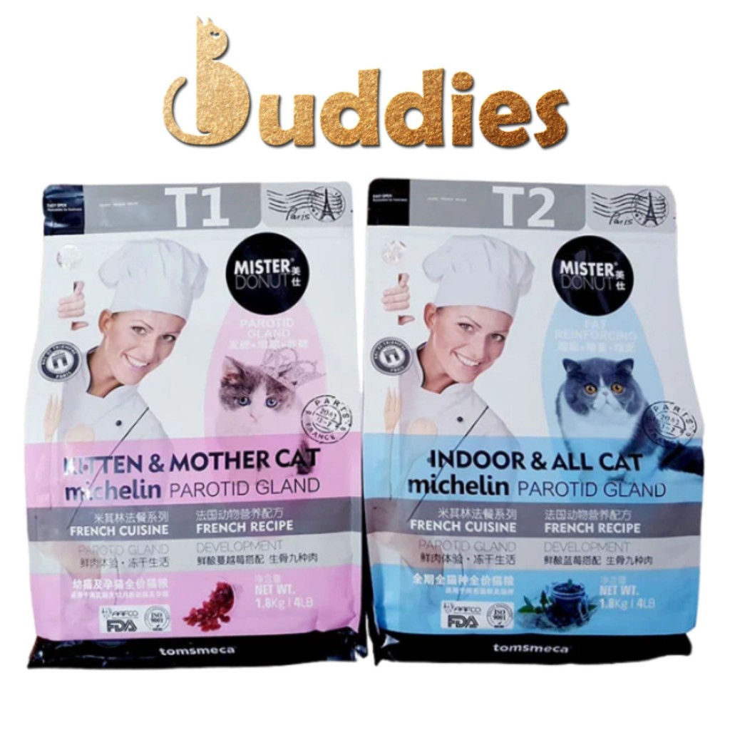 [Bao 9kg] Hạt Mister Donut T1 và T2 Dành Cho Mèo Trưởng Thành Và Mèo Con - BUDDIES