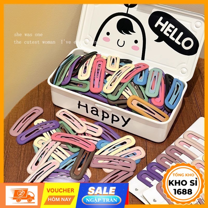  Kẹp tóc mái bấm nhiều màu lì cho nữ kẹp tóc kim loại chất lượng cao phụ kiện tóc cho bé kẹp tóc Hàn Quốc E1850 