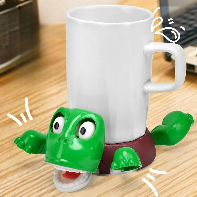Đế lót ly con rùa 3D mở mắt tự động,chống trượt cách nhiệt vui nhộn đồ chơi trang trí để bàn