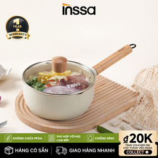 INSSA [BH 1 Năm] Nồi nấu 18/20cm Nồi tuyết Nhật Nồi sữa Nồi đựng thức ăn cho bé cao cấp GUOJ020