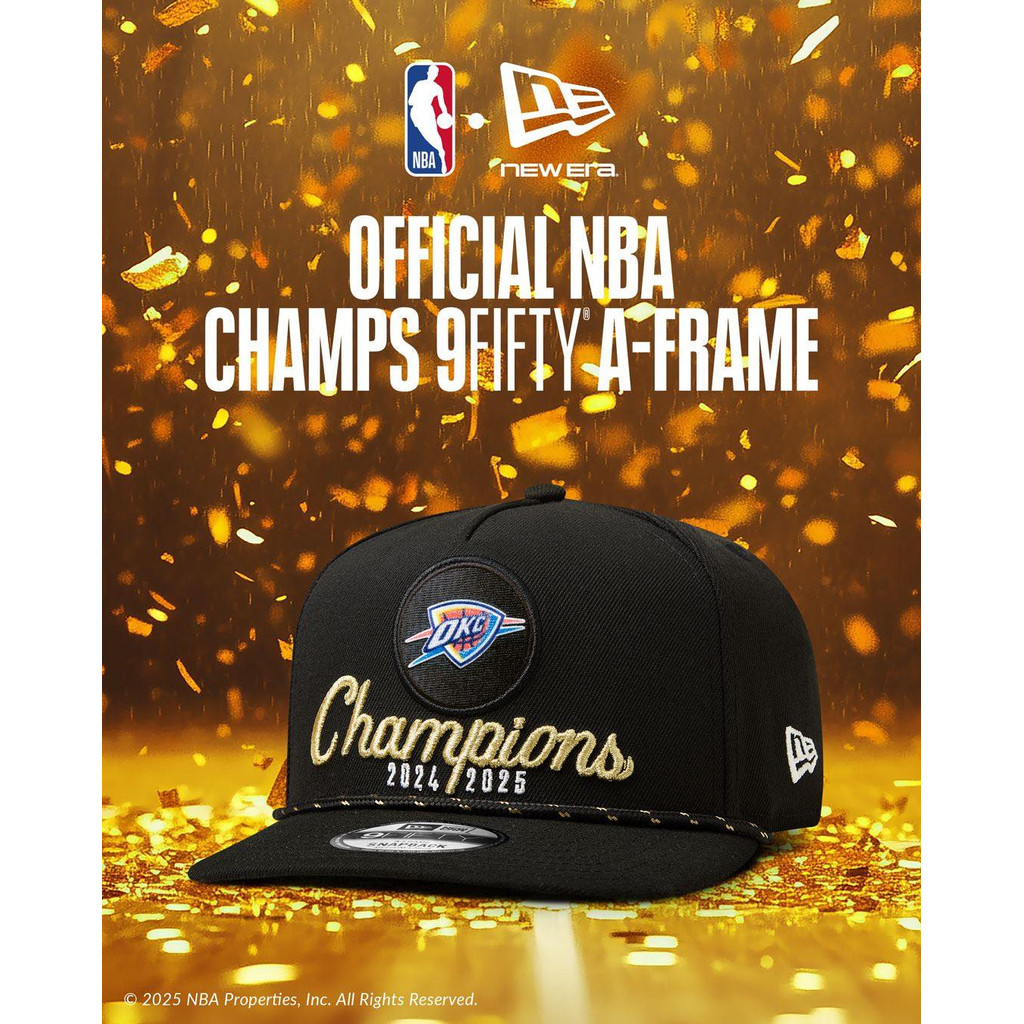 Oklahoma City Thunder 2025 NBA Finals Champions Mũ bóng chày