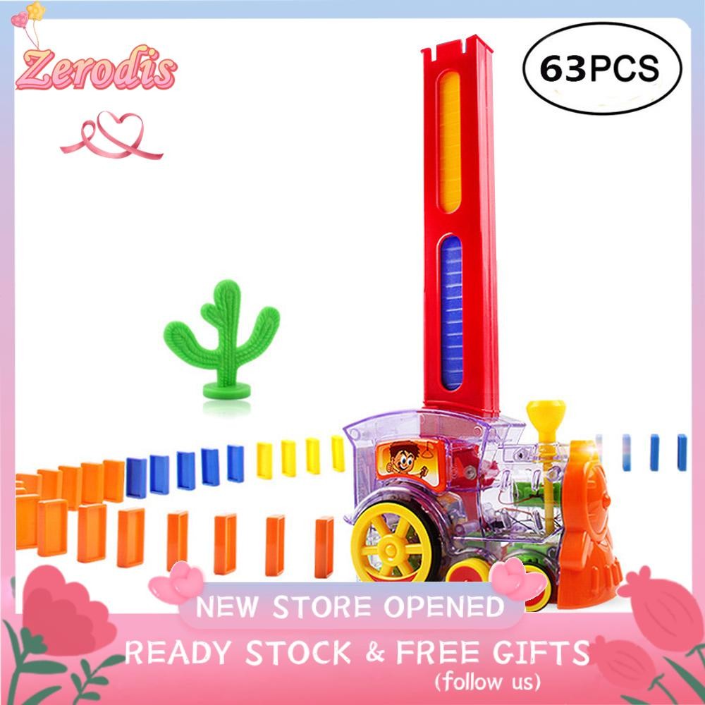 Zerodis Domino Toy Set Electric Auto Dominoes với đèn và âm thanh cho trẻ em