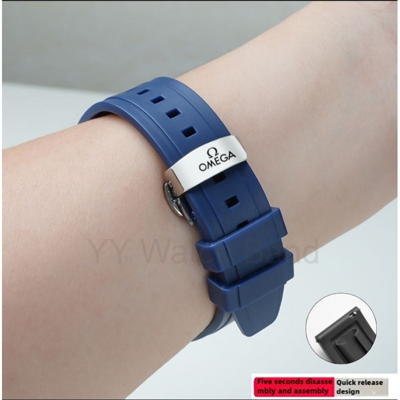 18mm 20mm 22mm 24mm Dây cao su mềm Dây đeo đồng hồ silicon chống nước cho Omiga Snoopy Đồng hồ hành 