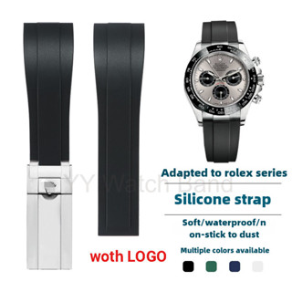  20mm 21mm Dây Nhựa Cho R-olex Nước Đen Ma Nước Xanh Nước Ma Daytona Cho Cao Su Silicon Đồng Hồ Dây Đeo Đồng Hồ Vòng Tay Dây Xích Phụ Kiện 