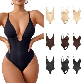 Corset body shaper phong cách châu Âu và châu Mỹ, thiết kế cổ chữ V sâu, giúp eo thon gọn.