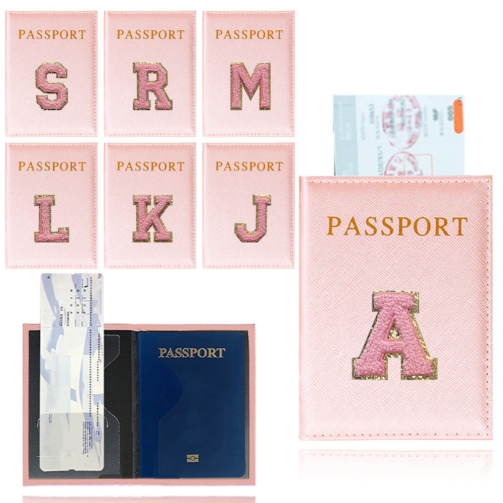 Passport cover ticket holder document organizer travel portable passport protection cover Pink embro