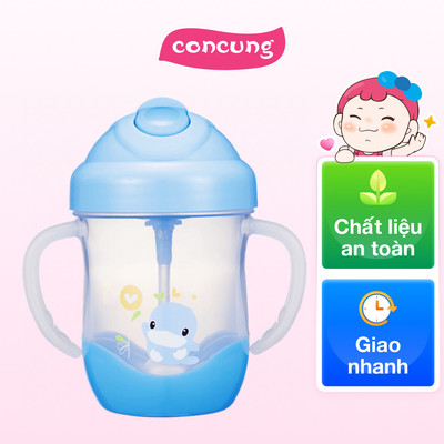 Bình uống nước ống hút KUKU KU5452A có tay cầm 200ml