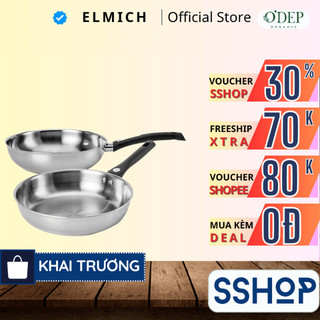Chảo inox nguyên khối Elmich Basic EL-2840IN EL-2842IN nhiều size, Hàng chính hãng, bắt từ nhanh mọi bếp - SSHOP SSO