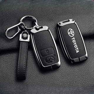 Ốp Chìa Khóa Toyota Yaris Cross Wigo Veloz Raize Avanza - Khung Hợp Kim Sáng Bóng Phối Da Cao Cấp Phụ Kiện Xe Hơi