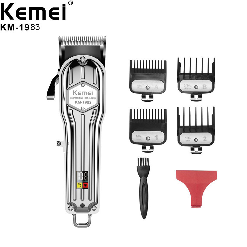 Tông đơ cắt tóc KM-1984 - 1983  Kemei hàng cao cấp Fade cực bám ăn tóc, có LED hiển thị pin.