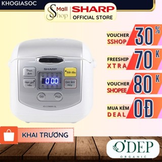 Nồi cơm điện tử mini Sharp 0.72 Lít 450W Chính hãng chống dính cho 1-2 người ăn KS-COM08V-SL - SSHOP SHL