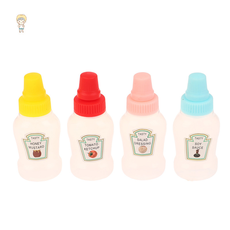 Mod 4 Cái / bộ Mini Nước Sốt Cà Chua Mật Ong Hộp Đựng Salad Chai Di Động Lọ Nước Sốt Bảo Quản Hộp Cơm Trưa Hộp Đựng Đồ VN