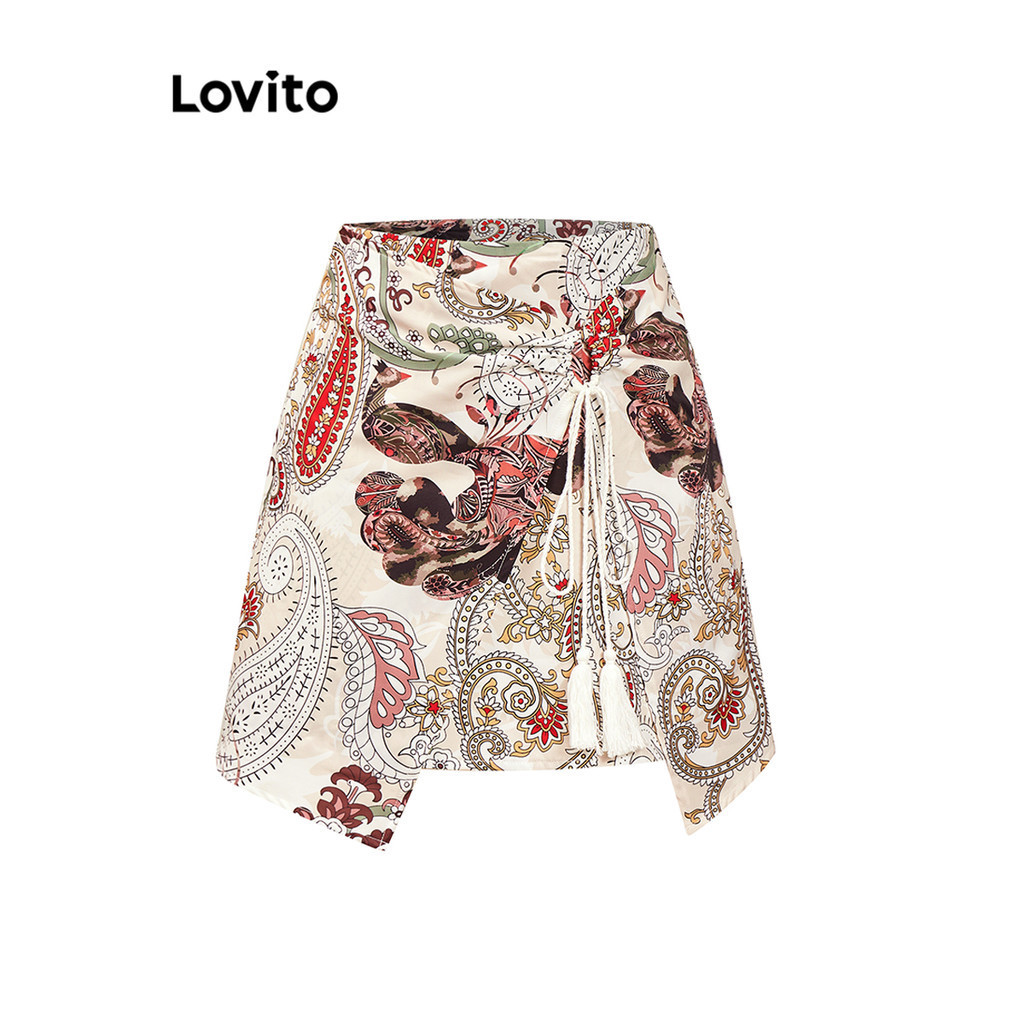 Lovito Váy quấn họa tiết viền Boho Paisley dành cho nữ L92AD992