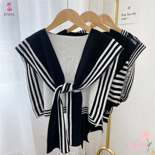  Ztoyl Phong Cách Hàn Quốc Thời Trang Dệt Kim Khăn Choàng Áo Sơ Mi Vai Sọc Cổ Giả Phong Cách Retro Khăn Nữ Phụ Kiện Mới 
