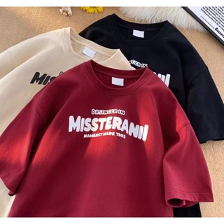 [Plus Size M-5XL] Áo nam Áo thun tay ngắn cỡ lớn Áo nam Quần áo nam Áo thun in chữ dành cho thanh thiếu niên Mỹ cổ điển Áo thun nửa tay quá khổ Áo thun trẻ trung