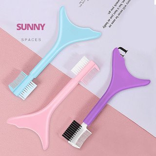 Bút kẻ mắt đa chức năng Stencil với bàn chải lông mi Lược vẽ kẻ mắt Eyeshadow Lip Makeup Tool mới