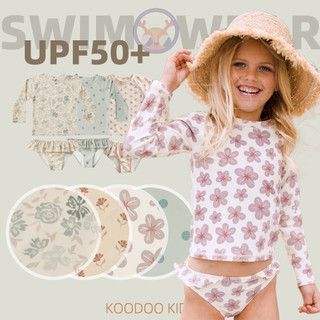 Bộ đồ bơi dài tay bé gái Bộ 2 món Rashguard Tankini