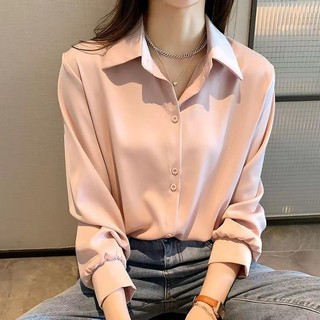 Áo Sơ Mi Nữ Dài Tay Voan Đơn Giản Và Thời Trang Xuân Hè Rời Lắp Áo Sơ Mi Nữ