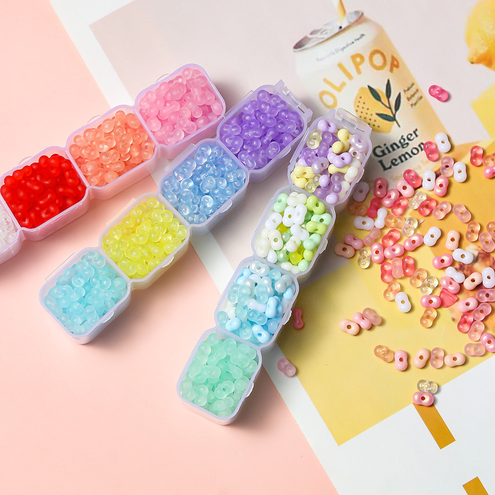 St.kunkka100 / 200 Chiếc Acrylic Hạt Đậu Phộng Trong Suốt Nhiều Màu Sắc Hạt Đậu Phộng Hạt DIY Vòng Tay Vòng Cổ Chất Liệu Trang Sức Phụ Kiện