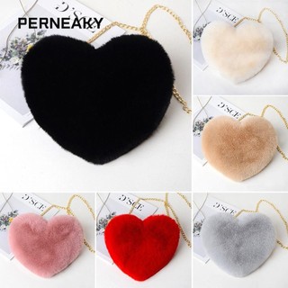 PERNEAKY Túi đeo vai Túi xách đeo chéo lông thú giả mềm mại dễ thương