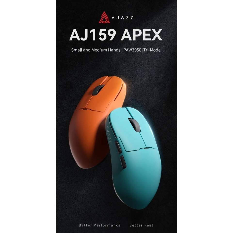 ( NEW ) VER 2- Chuột không dây Ajazz AJ159 APEX Series | 3 Mode | PAW3950- 3395 | 1-8k  | Pin 800mah