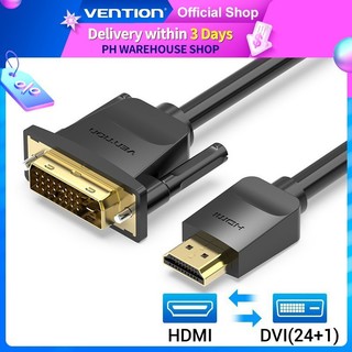 Cáp Vention hdmi Sang Dvi Bi-Directional Dvi-D 24 + 1 Nam Hỗ Trợ 1080p Tương Thích Cho Laptopvga đến hdmi