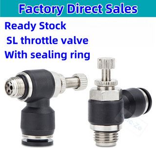 Đầu nối nhanh bằng khí nén Van điều chỉnh xi lanh cắm nhanh SL8-02 Van điều chỉnh tốc độ Van tiết lưu 6 Đầu nối khí quản có thể điều chỉnh với vòng niêm phong 10 Pneuma
