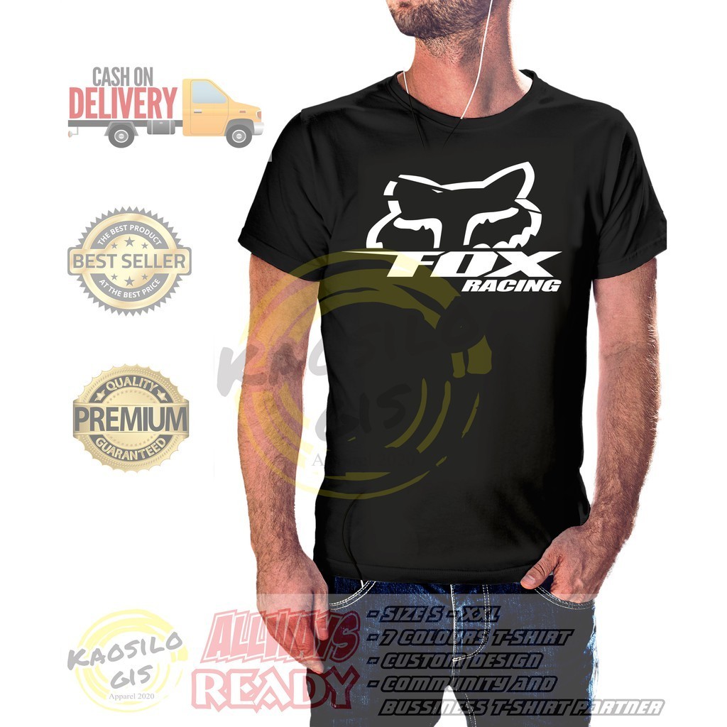 Áo thun Fox Racing Otomotif chất liệu mỏng nhẹ, phù hợp mặc ngoài trời và đam mê ô tô