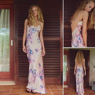 Zara Mùa hè Phong cách mới Pure Desire Style Silk Satin Họa tiết Tie-Dye Dress8475471