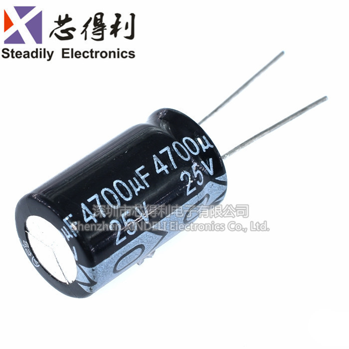 Tụ điện điện phân 25V 4700UF Tập 16 * 25 Tụ điện điện điện nhôm cắm thẳng hoàn toàn mới Hàng có sẵn 